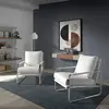 Angel Cerda Fauteuil simili cuir et pieds acier