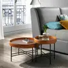 Angel Cerda Table basse en bois et acier noir 2058C, Ø62 x 35 cm -