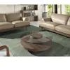 AC ANGEL CERDÁ Table basse en verre de noyer 2052C, Ø100 x 35 cm. -