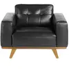 Angel Cerdá Fauteuil en cuir et pieds en bois 5037C, 112 x 95 x 78 cm. -