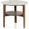 Angel Cerda Table d'angle de noyer 2047C, Ø60 x 50 cm. -