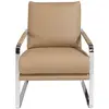 Angel Cerda Fauteuil simili cuir et pieds acier