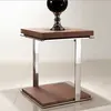 Angel Cerda Table d'appoint effet bois noyer et acier