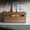 AC ANGEL CERDµ Commode en noyer et éclairage intérieur 7076C, 140 x 43 x 71 cm. -