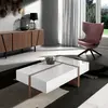 Angel Cerda Table basse blanc et noyer 2060C, 120 x 70 x 35 cm. -
