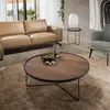 Angel Cerda Table basse ronde et acier noir 2006C, Ø100 x 35 cm. -