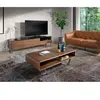 Table basse 1 niche bois noyer et acier inoxydable hena Angel Cerda