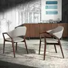 AC ANGEL CERDÁ Chaise en simili cuir et bois noyer 4068C, 57 x 58 x 80 cm. -