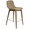 Angel Cerda Tabouret en simili cuir et bois couleur noyer