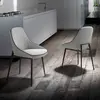 AC ANGEL CERDÁ Chaise en tissu avec pieds en acier noir - Noir - Gris