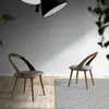 AC ANGEL CERDÁ Chaise en simili cuir et bois noyer 4063C, 53 x 59 x 78 cm. -