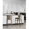 Angel Cerdà¡ Tabouret en simili cuir et acier bronze 4000C, 48 x 48 x 93 cm. -