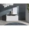 Angel Cerda Buffet design 4 portes bois laqué blanc et acier chromé Modena
