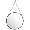 Angel Cerda Miroir circulaire effet bois noyer
