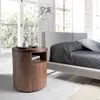 Angel Cerda Table de chevet ronde effet bois noyer