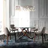 AC ANGEL CERDÁ Table ronde torsadée bois noyer et verre trempé Artista 150 cm