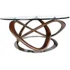 Angel Cerda Table basse en verre et effet bois noyer