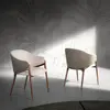 Angel Cerda - Chaise tissu & similicuir beige/noyer - 56x60x78 cm OS