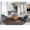 AC ANGEL CERDÁ Table ronde pied original bois noyer et verre trempé Okta 150 cm