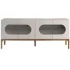 Angel Cerda Buffet en bois gris et noyer avec éclairage intérieur