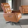 Angel Cerda Fauteuil pivotant en cuir marron