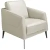 Fauteuil pivotant en cuir noir et acier 5094C, 78 x 80 x 82 cm. -