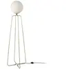 Angel Cerda Lampadaire en acier doré et verre blanc 8047C, 37 x 35 x 170 cm. -