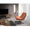 Angel Cerda Fauteuil pivotant en cuir et acier noir 5096C, 75 x 90 x 87 cm. -