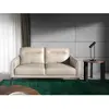 AC ANGEL CERDÁ Canapé 2 places en cuir gris et acier 6137C, 152 x 88 x 87 cm. -