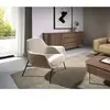 Fauteuil en tissu et simili cuir 5099C, 77 x 76 x 84 cm. -