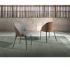 Chaise en tissu et bois de noyer 4115C, 54 x 54 x 75 cm. -
