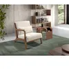 Fauteuil en tissu blanc 5100C, 68 x 86 x 74 cm -