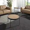 Angel Cerda Table d'angle ronde en rotin et acier 2109C, Ø52 x 52 cm. -
