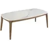 Table ovale en marbre et noyer