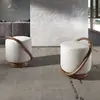Angel Cerda Pouf en tissu blanc