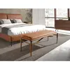 Angel Cerda Tabouret en simili cuir marron