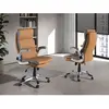 Angel Cerdá Chaise de bureau pivotante en croûte de cuir marron 4141C, 66 x 72 x 112/122
