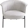 Angel Cerda Fauteuil en tissu gris et simili cuir gris foncé