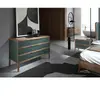 Angel Cerda Table de chevet en pvc vert foncé et noyer