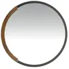 Miroir mural rond acier noir