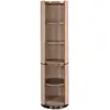 Étagère noyer et similicuir taupe