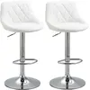 HOMCOM Salle de bain MCOM 2 tabourets rotatifs à hauteur réglable et repose-pieds 46x48x104cm Blanc