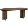 Decowood Table à manger ovale en bois de sapin marron 180x75cm