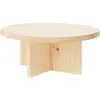 Decowood Table basse ronde en bois de sapin naturel Ø80x33,2cm