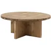 Decowood Table basse ronde en bois de sapin vieilli Ø60x33,2cm