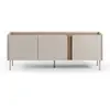 Drawer Meuble TV 3 portes en bois et métal L140cm - Beige