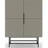 Drawer Buffet haut 4 portes en bois et métal H128cm - Vert amande