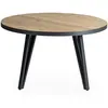 Table basse ronde GLORY coloris ch ne/noir