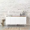 TEULAT Buffet en bois 4 portes 3 tiroirs L165cm - Blanc