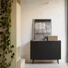 TEULAT Buffet 3 portes style contemporain en bois noir